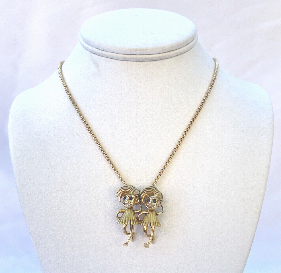 MAGNIFICENT FRENCH NEIMAN MARCUS 18K GOLD SAPPHIRE NECKLACE BROOCH