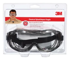 3M Chemical Splash Goggles Clear Lens Black Frame