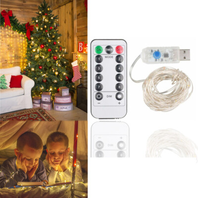 Wasserdicht 8 Modi LED String Lichterkette Weihnachten Party Dekor+Fernbedienung
