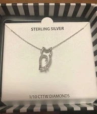 N-15 18-in Sterling-Silver Owl Pendant Necklace With Diamonds New