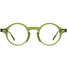 Round Glasses for Women Men Silver Pieces Accents Acetate Eyeglases Frame Green