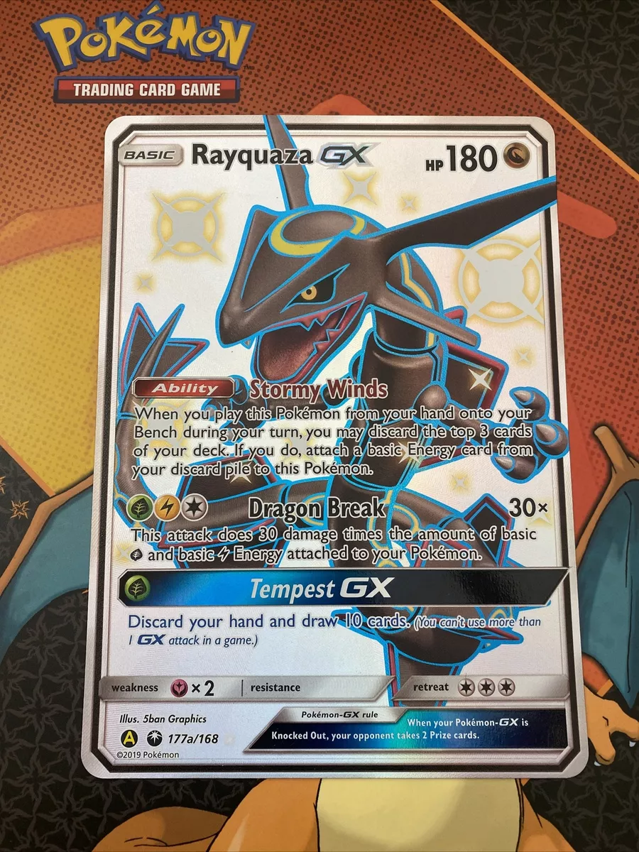 Mavin  POKEMON LARGE OVERSIZED JUMBO CARD: Shiny Rayquaza GX 177a/168 FA  Hidden Fates