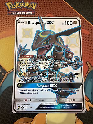 Pokemon Hidden Fates Full Art Shiny Rayquaza GX 177a/16