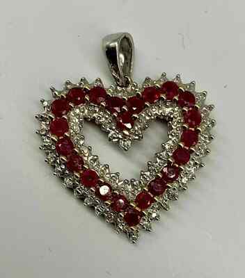 2.30Ct Round Lab Created Red Garnet Pendant 14k White Gold Plated 16 Free Chain