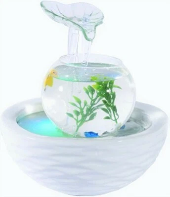 WeiVa Feng Shui Keramik - Glas Zimmerbrunnen mit LED Beleuchtung 220F - Bild 1 von 4