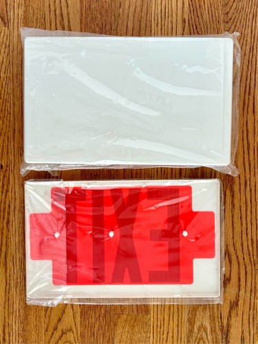 LED Emergency Exit Light Sign Fixture UL Listed Red Letter Double Face NOB - Picture 3 of 8