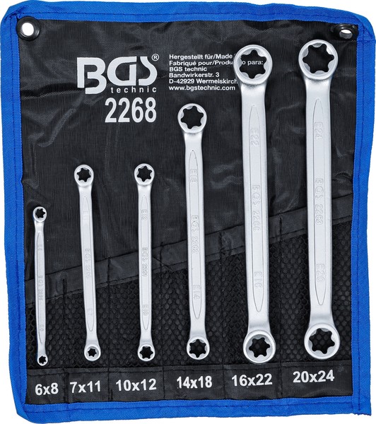 E-Profil Aussen-Torx Doppel-RingschlüSselsatz E6 X E8-E20 X E24 BGS Technic 2268-image