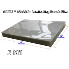 Techtongda 100PC 12x18In Laminating Pouch Film 5Mil