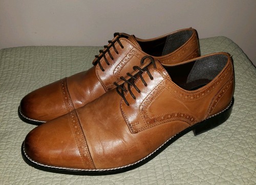 Nunn Bush brown leather cap toe dress 