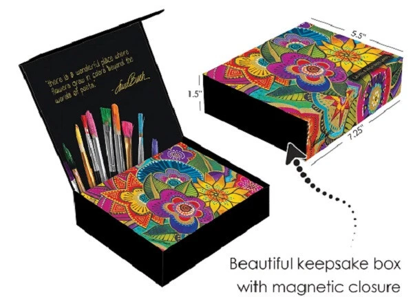 LAUREL BURCH Flowers Notecards~16 Cards In Keepsake Box~4 Each of 4 Designs~LB40 - Image 2 of 2