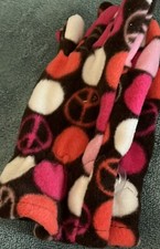 NWT GIRLS OLD NAVY FLEECE GLOVES-SIZE SMALL-BROWN PEACE SIGNS