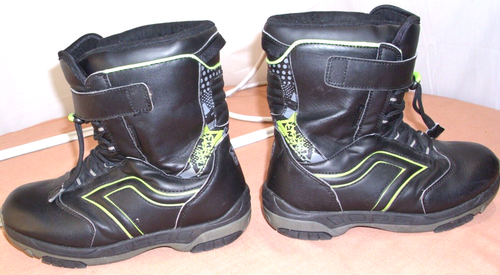Shoe 3M Lined Winter Boots With Thinsulate Air Speed Black/Green Sz 5 Youth - Picture 12 of 18