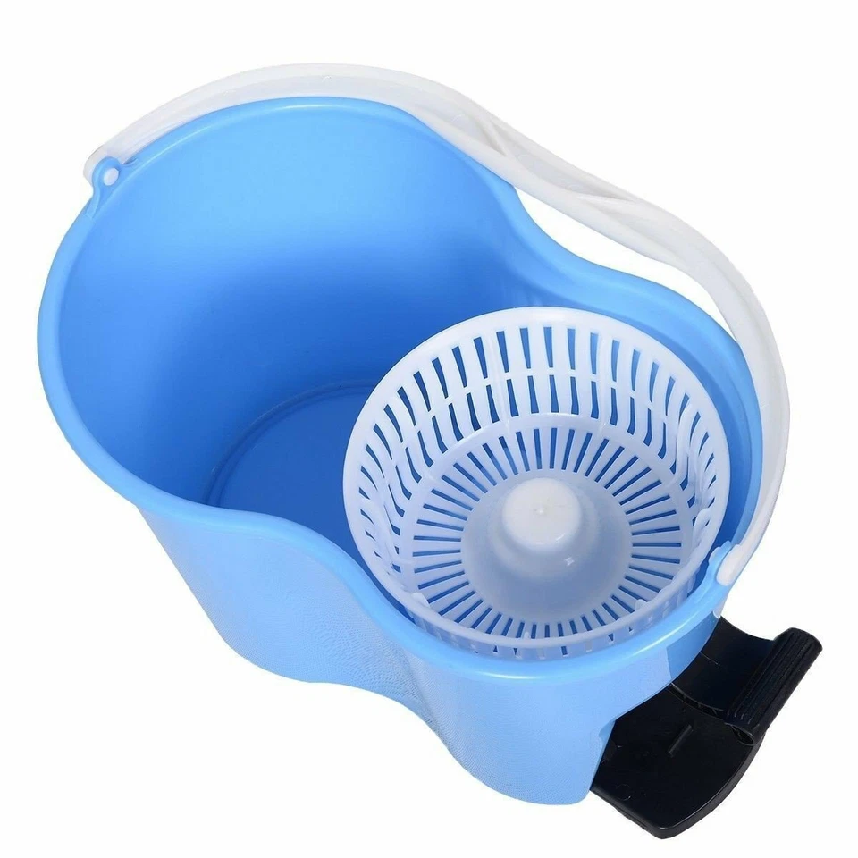 Microfiber Spin Mop Easy Floor with Bucket & 2 Mop Heads 360 Rotating Head, Blue - Image 3 of 4