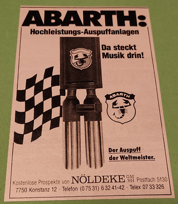 22. Nöldeke GmbH Abarth exhaust Constance advertisement advertising 1982