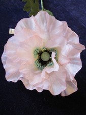 Vtg Millinery Flower 5" Poppy Pale Pink Trim for Hat Wedding  Hair Drama K59