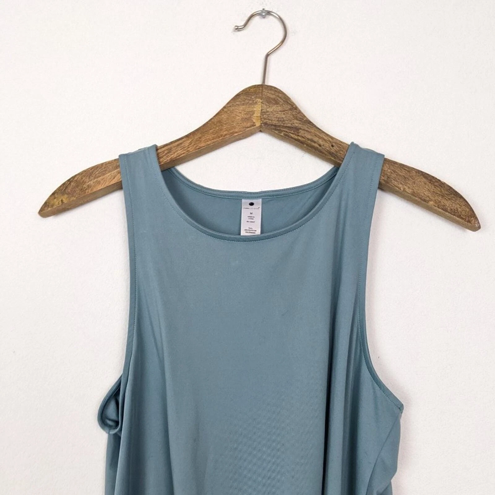 yogalicious split open back sleeveless tie shirt