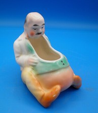 Old Man planter or pipe holder pottery 1920's ring holder CZECH