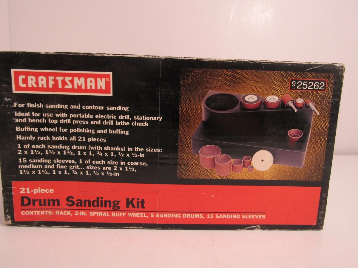 Sears Craftsman 21 Piece Drum Sanding Kit for Finish Contour