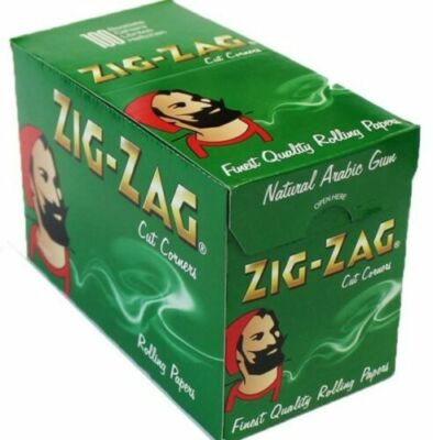 ZICK ZACK BLÄTTCHEN GRÜN - NORMALE GRÖSSE - BOX MIT 100 RAUCHENDEN ZIGARETTENROLLEN