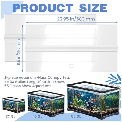 #ad #ad Acrylic Canopy for 33 40 55 Gallon Tanks 2 Pieces $114.39