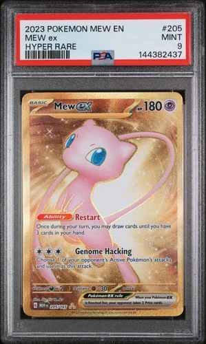 Mew ex Gold Hyper Rare 205/165 151 PSA 9 Mint 2023