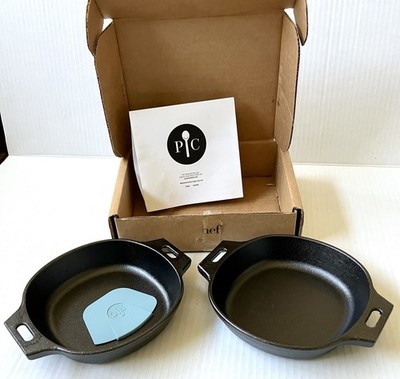 Pampered Chef Mini Cast Iron Pan, Set of 2 5.5 , Brand New In Open Box, USA