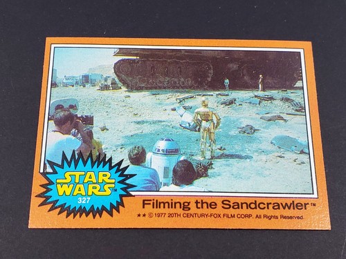 1977 Topps Star Wars #327 Filming the Sandcrawler — Raw