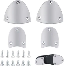AHANDMAKER 1 Pair Metal Heel Plates, Sole Guard Repair Pads, Platinum 