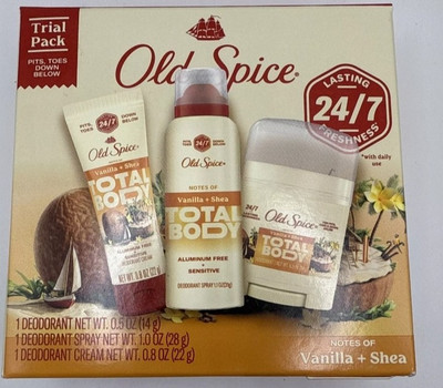#ad Old Spice Total Body Cream Spray and Stick Holiday Trial Pack Vanilla amp; Shea $13.99