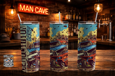 Demolition Derby Tumbler 20oz | Crash Car Racing Art Stainless Steel Cup
