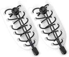 Quacc 1 Pair No Tie Elastic Shoelaces Tieless Shoe Laces with Strong Lock for Sn