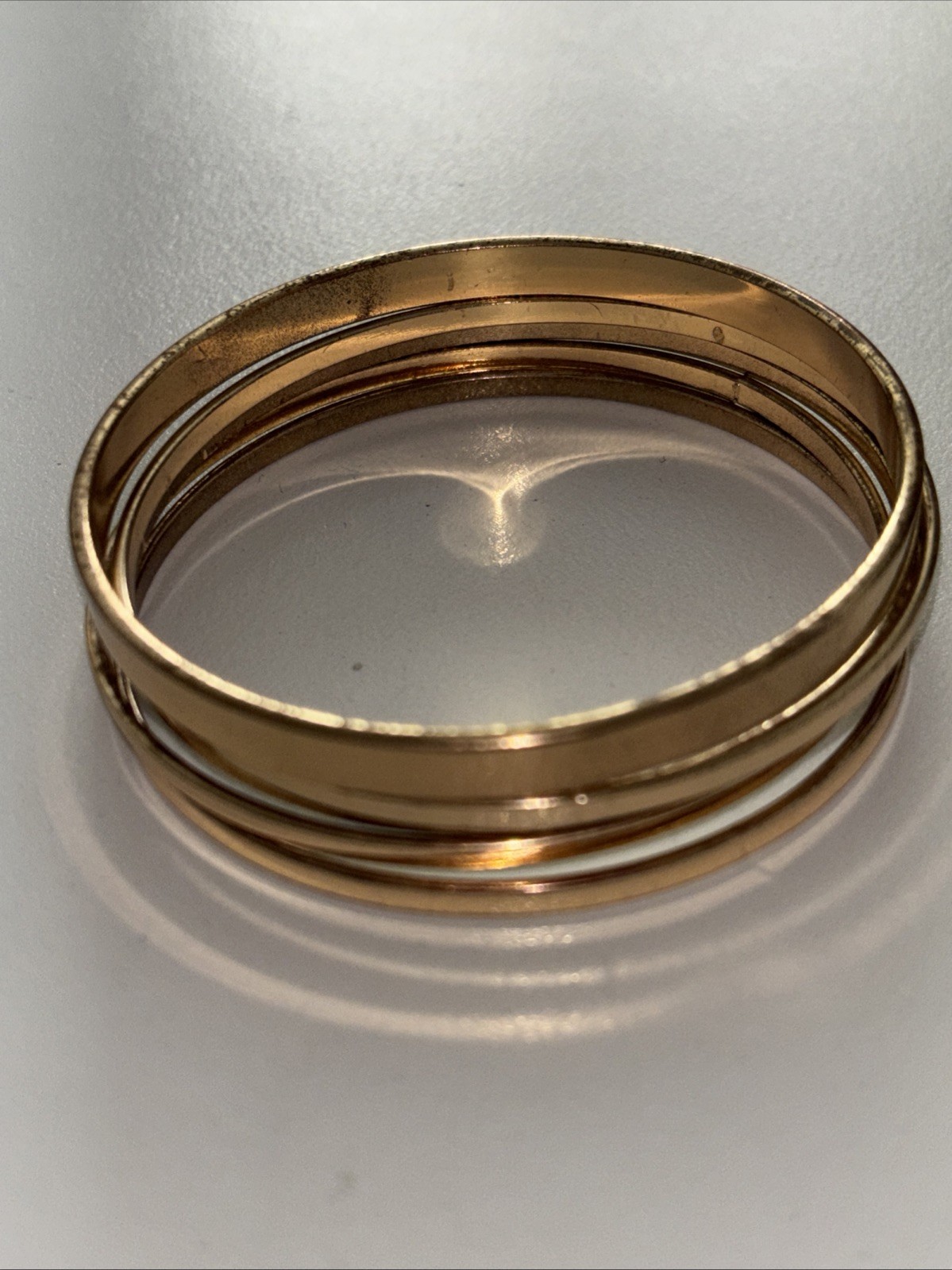 Lot of 5 Vtg Solid Brass Bangle Bracelets Boho St… - image 3