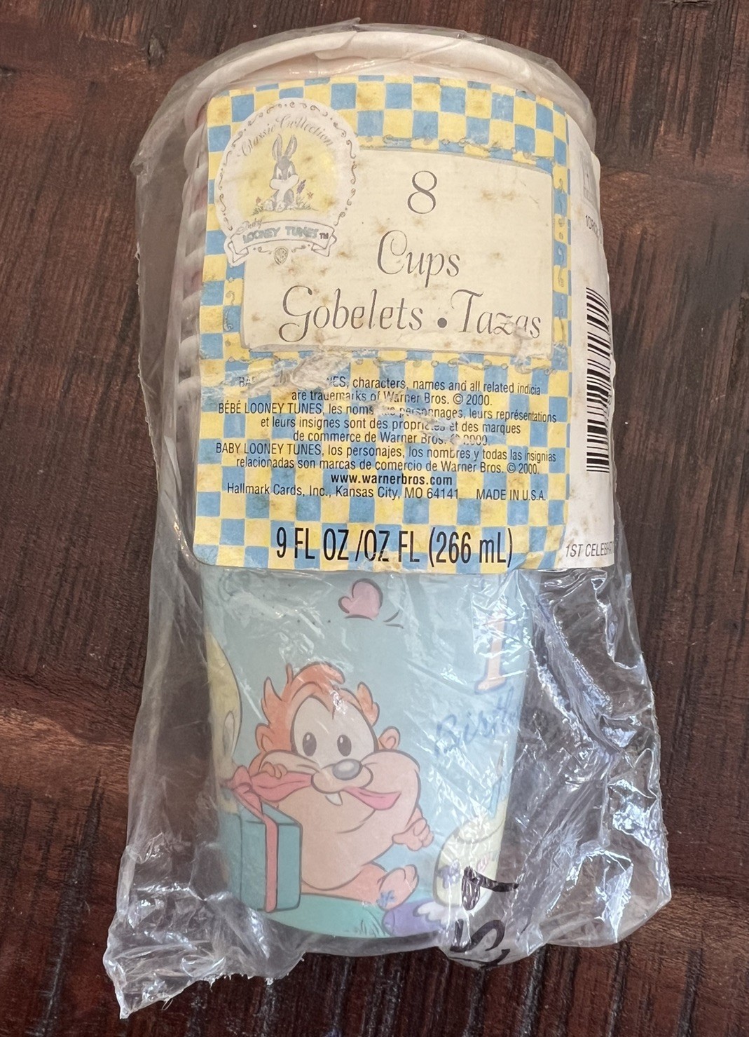 NOS Vintage 2000 Baby Looney Tunes 1st Birthday Taz Bugs Tweety Pastel Balloons