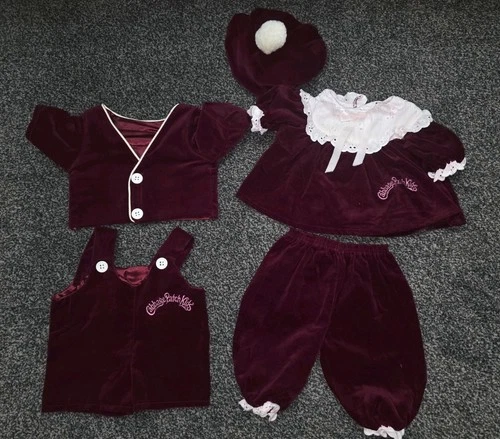 Cabbage Patch Kid Doll Twin Outfit in Aubergine. HTF colour.