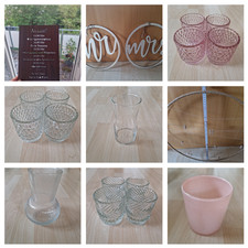 Hochzeit - Holzdeko, Deko, Vasen, Teelichtgläser