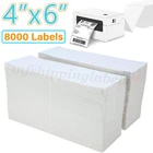 8000 4"x6" Fanfold Direct Thermal Shipping Labels Perforated for Zebra & Rollo