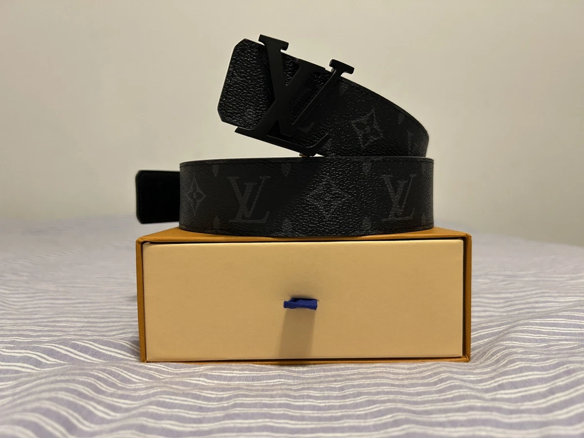 Louis Vuitton LVロゴ ブラックレザーベルト 公式】ルイヴィトン