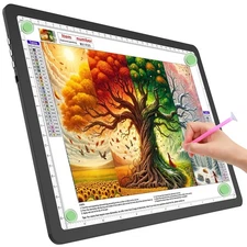 A4 Light Board for Diamond Painting, Super Bright Magnetic Light Pad with Sid...