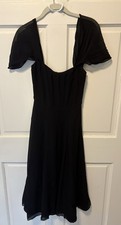 Reformation Chiffon Black Midi Special Occasion Women’s Dress Xs X-small