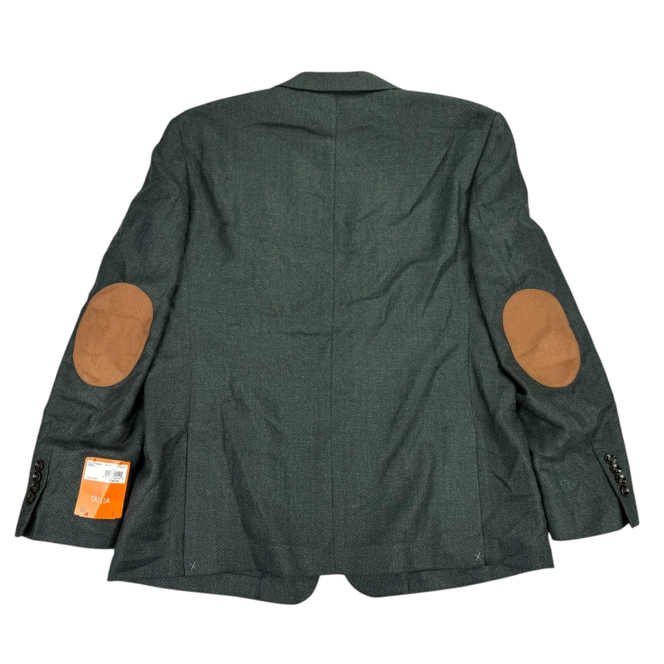 Abrigo deportivo Tallia para hombre ajustado mezcla de lana verde oliva 48R Foto 4 de 4