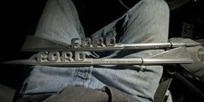 Vintage Oem Ford Truck Car Side Spear Hood Wing Emblems Set Pair Chrome