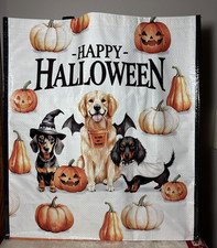 Halloween Dog Tote Bag Lg Pumpkin Trick or Treat Reusable Shopping Costume Gift