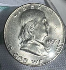 1955 Franklin Silver Half Dollar "Bugs Bunny “High Grade BU Lustrous Silver Coin