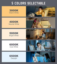 LED Desk Lamp for Home Office with Base, Eye-Caring Architect Task Light with...