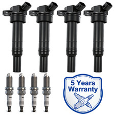 Set of 4 Ignition Coil Pack and Spark Plug For Hyundai Kia Elantra Tucson Forte