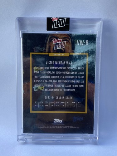 Victor Wembanyama 2023-24 Topps NOW #VW-6 Rookie Of The Year RC Spurs - Picture 2 of 2