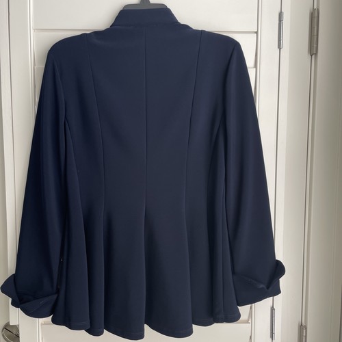 Joseph Ribkoff womens Navy One-button flared hem jacket blazer size 10 EUC - Bild 6 von 9