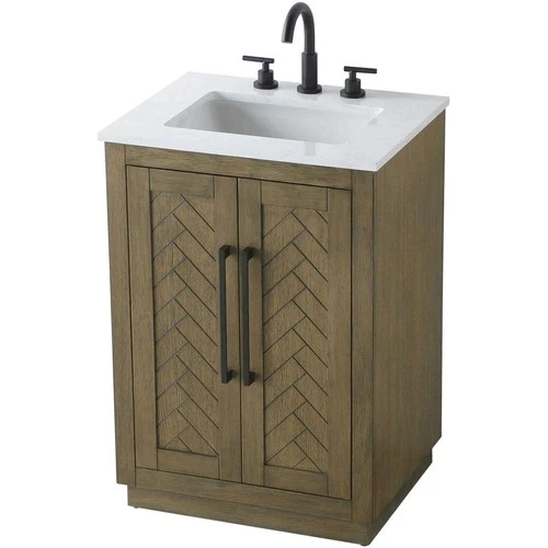 Elegant Lighting VF29024HO Chase 24 X 34 inch Hazel Oak Bathroom Vanity Cabinet - Picture 6 of 11