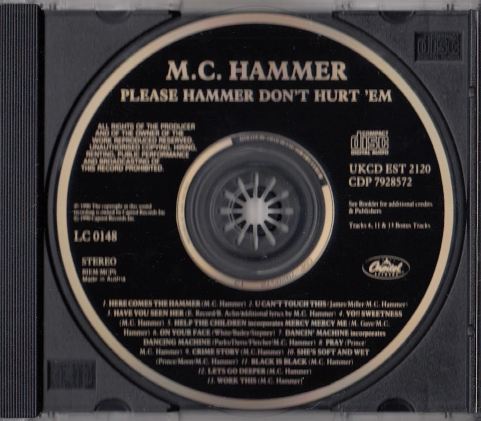 M.C. HAMMER Please Hammer Don´t Hurt ´Em CD Album U Can´t Touch This 90s Hip Hop - Bild 4 von 4