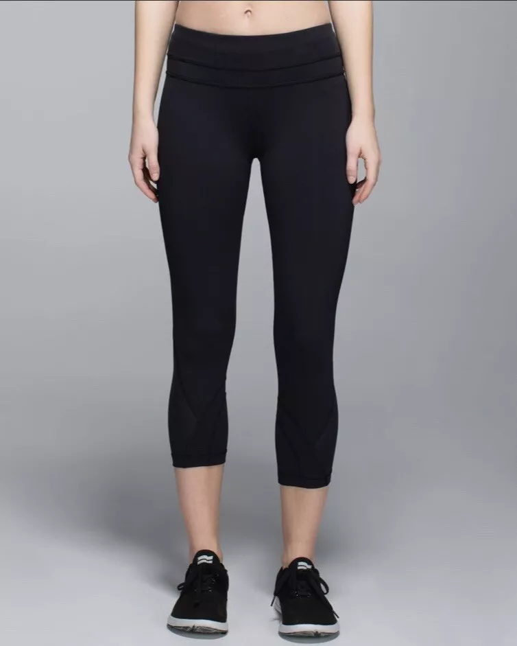 Lululemon Run Inspire Crop II Block-It Pocket Leggings Women Size 4